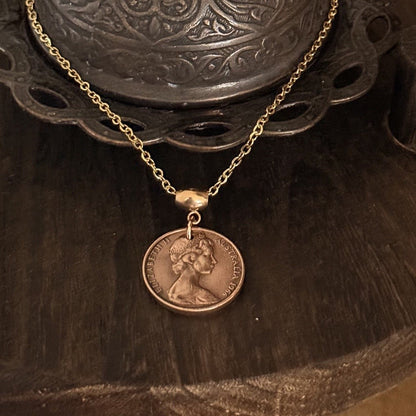 1966 Australian Two Cent Coin Necklace