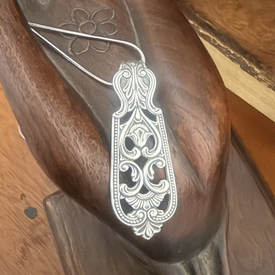 Ornate Vintage Silverware Necklace