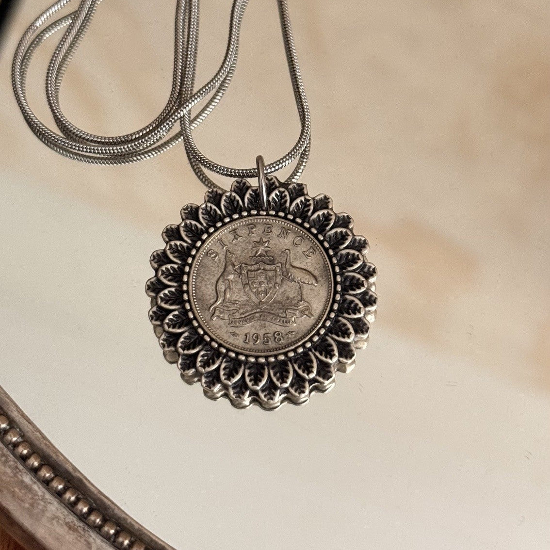 1958 Australian Sixpence Necklace