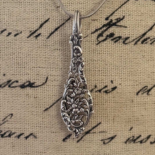 Vintage Filigree Spoon Handle Necklace