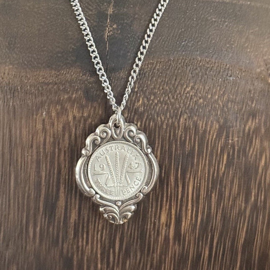1947 Australian Threepence Souvenir Spoon Necklace
