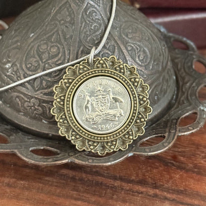 1946 Australian Sixpence Necklace | Wearable History