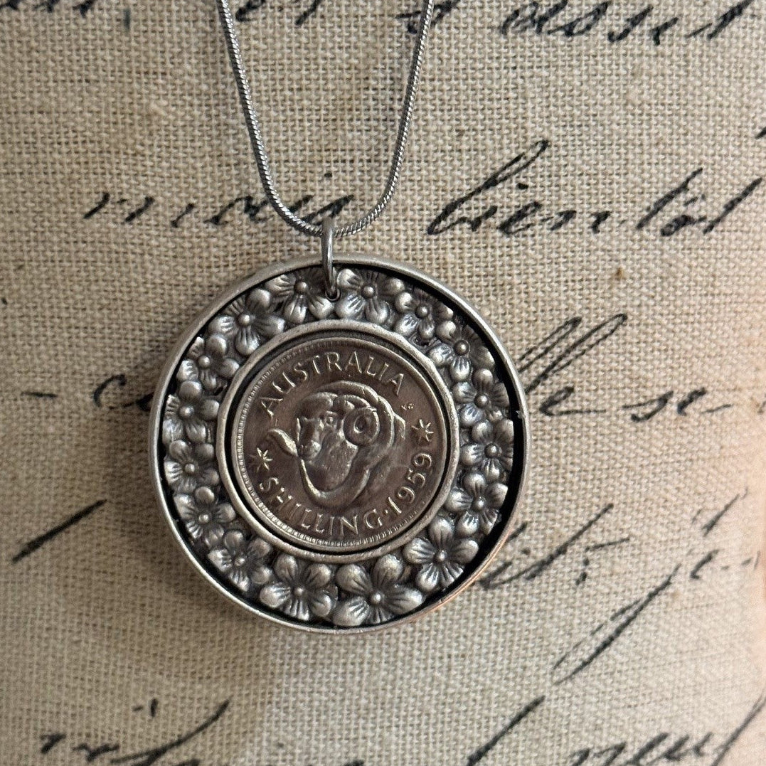 1959 Australian Shilling Necklace Merino Ram Wearable History