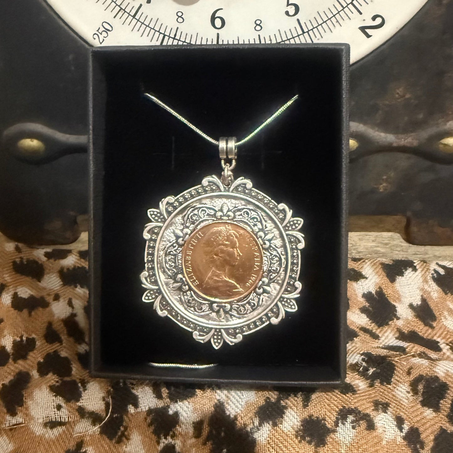 1966 Australian Two Cent Coin Necklace — Framed in Story