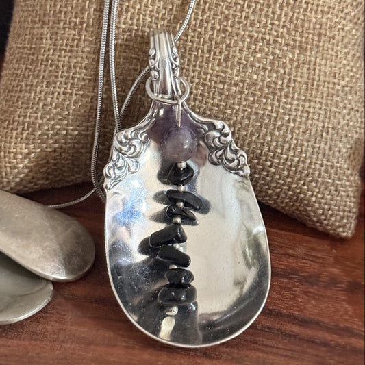Vintage Spoon Bowl Bead Necklace