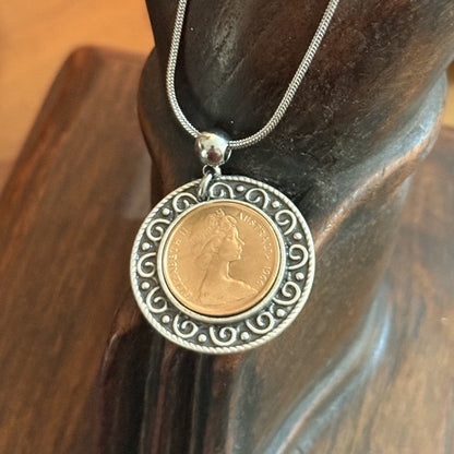 Australian One Cent Coin Necklace