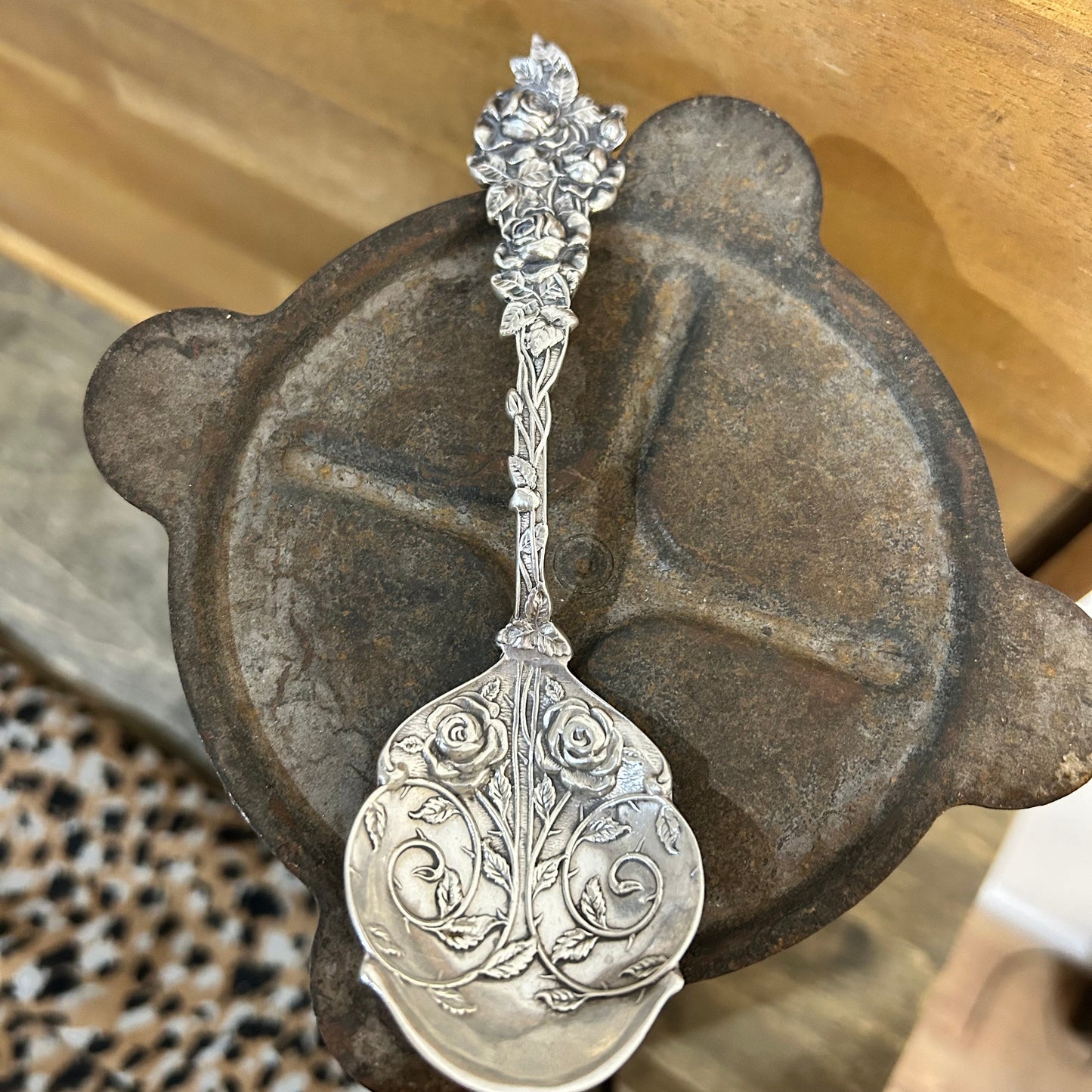 Sterling Silver Antique Rose Necklace