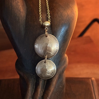 1966 Australian One & Two Cent Coin Necklace