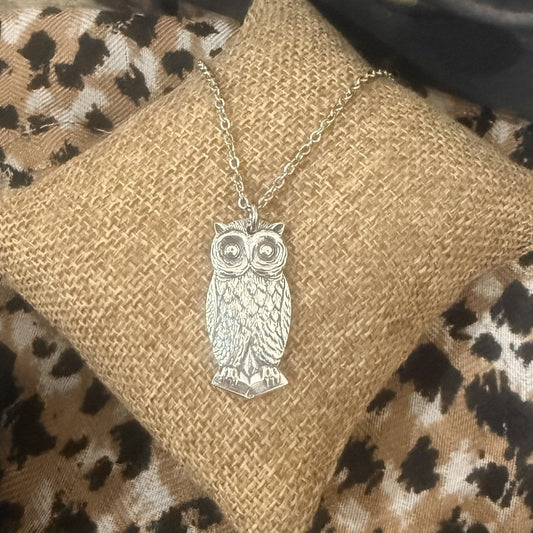Vintage Owl Necklace - Repurposed Letter Opener