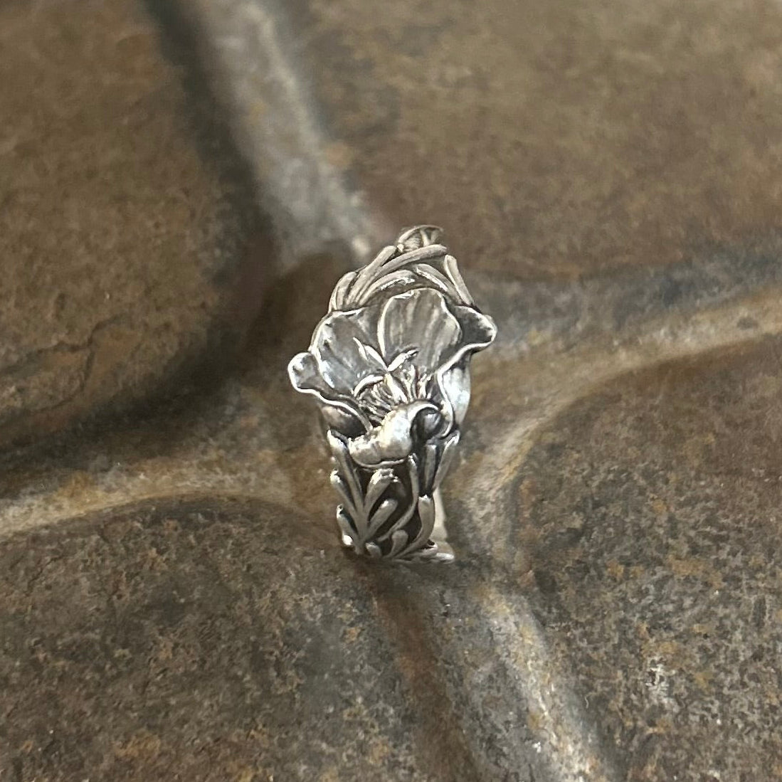 Sterling Silver Poppy Ring