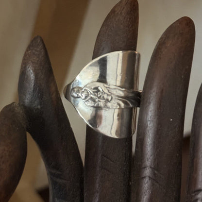 1922 Sterling Silver Apostle Spoon Saddle Ring