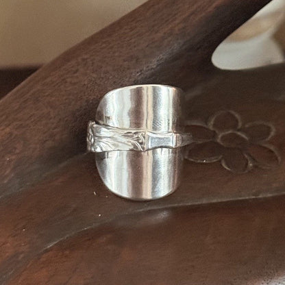 1922 Sterling Silver Apostle Spoon Saddle Ring