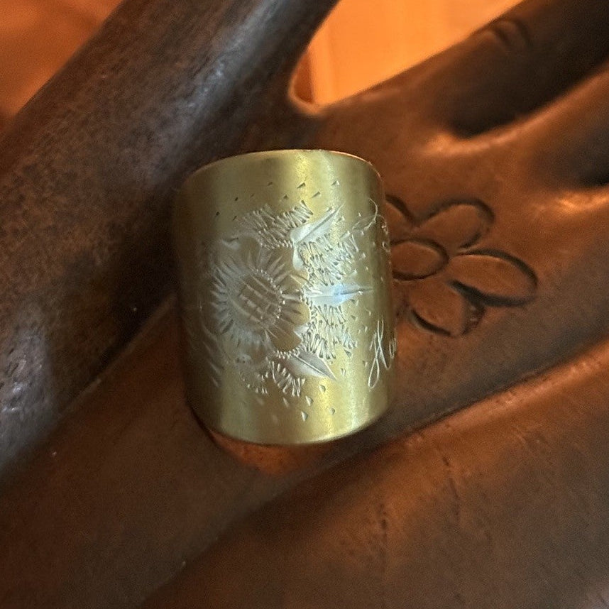 Sterling Silver Gold Wash Spoon Ring