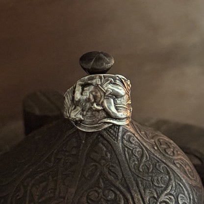 Sterling Silver American Chief Warrior Spoon Band Ring