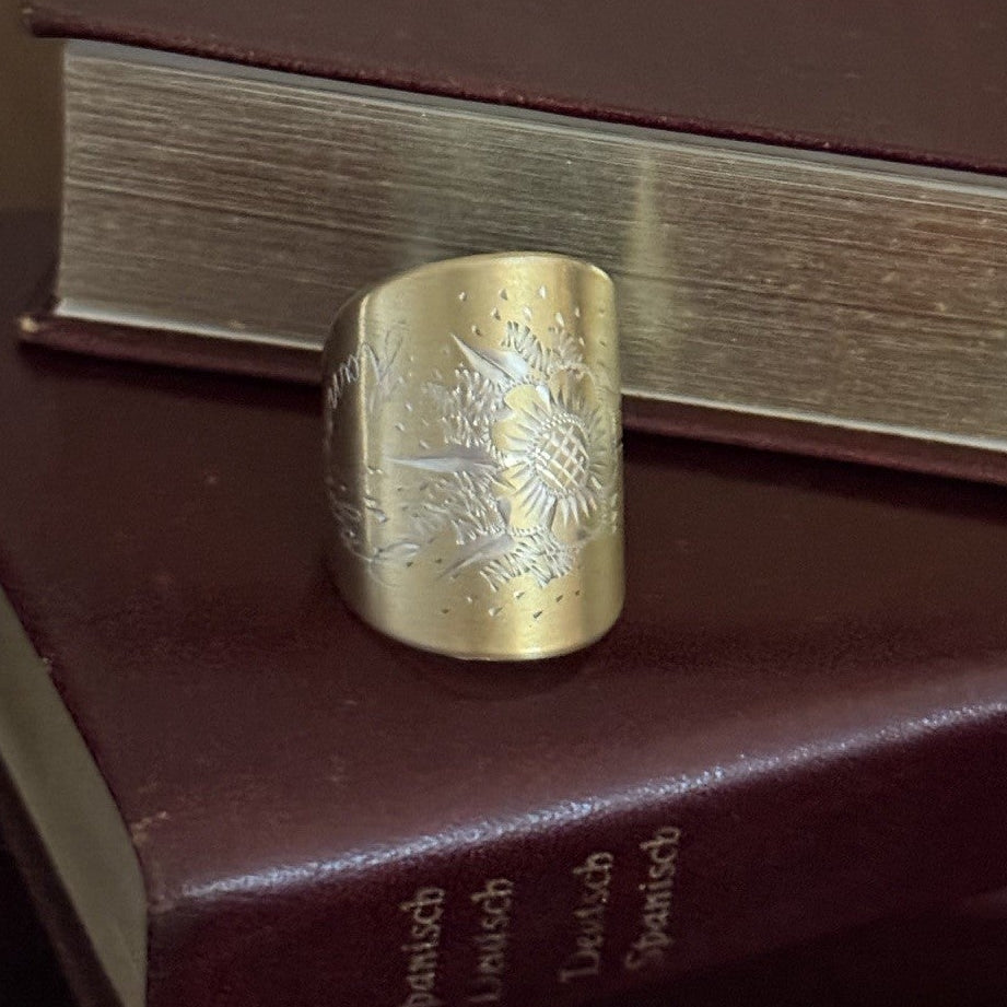 Sterling Silver Gold Wash Spoon Ring