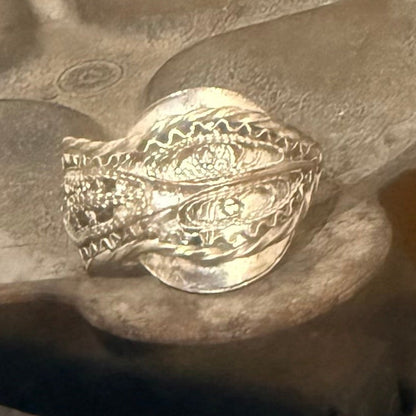 Antique Turkish silver saddle ring
