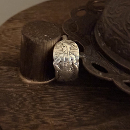 Sterling Silver Native American Figural Band Ring