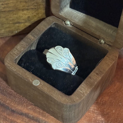 1920s Gero Art Deco Cake Fork Band Ring