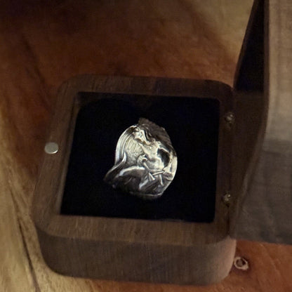 Sterling Silver American Chief Warrior Spoon Band Ring