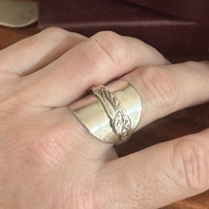 1922 Sterling Silver Apostle Spoon Saddle Ring