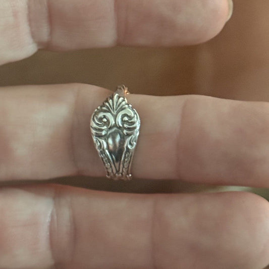 1913 Sterling Silver Spoon Handle Band Ring