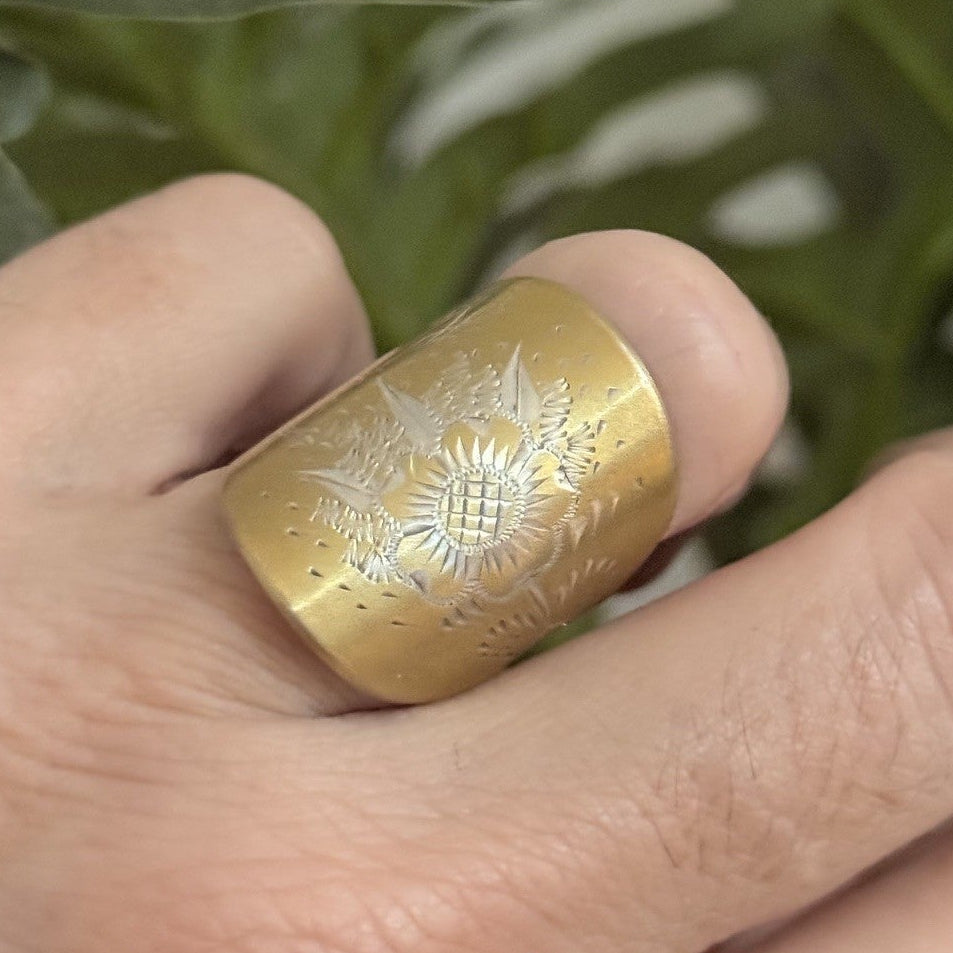 Sterling Silver Gold Wash Spoon Ring