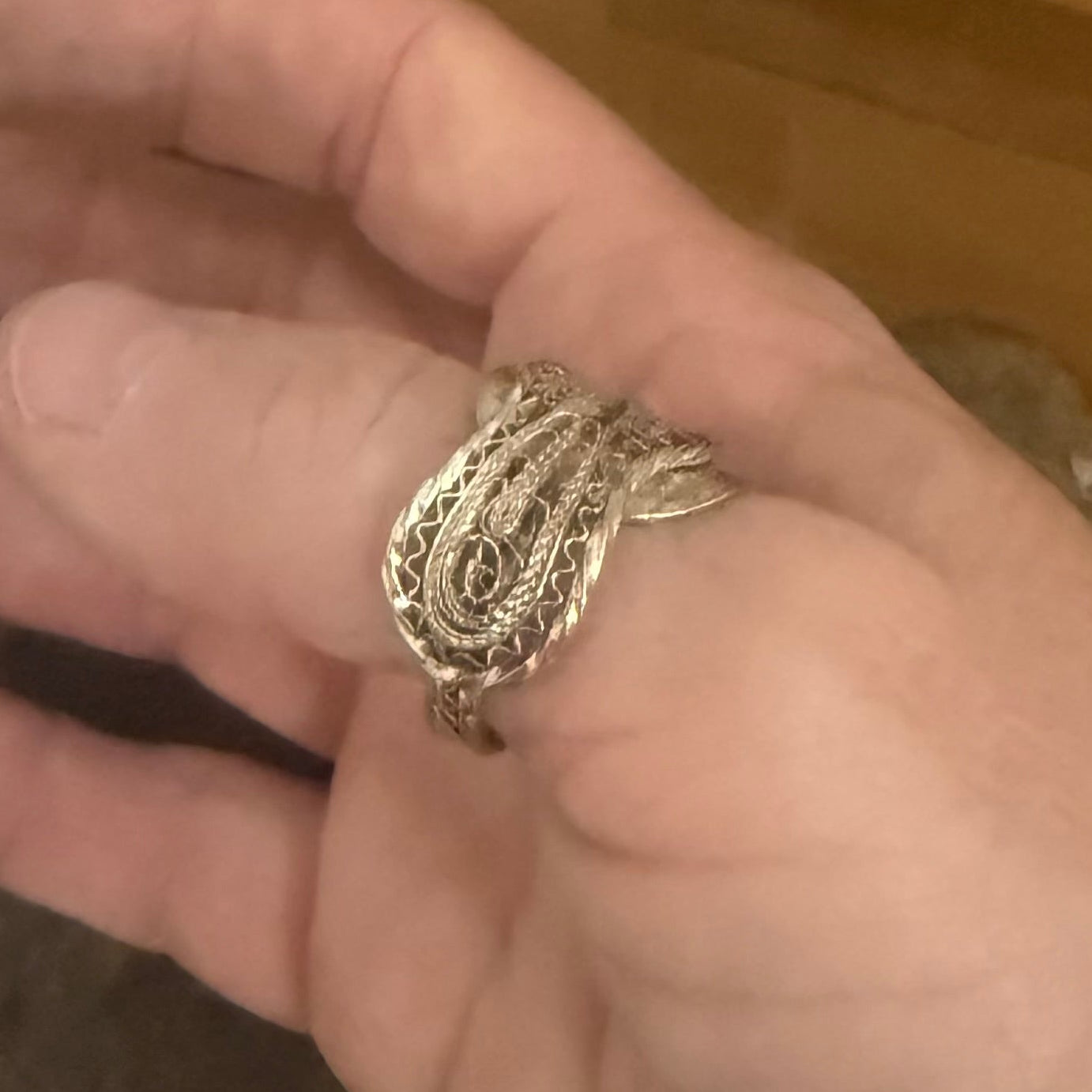 Antique Turkish silver saddle ring