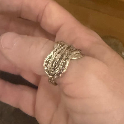 Antique Turkish silver saddle ring