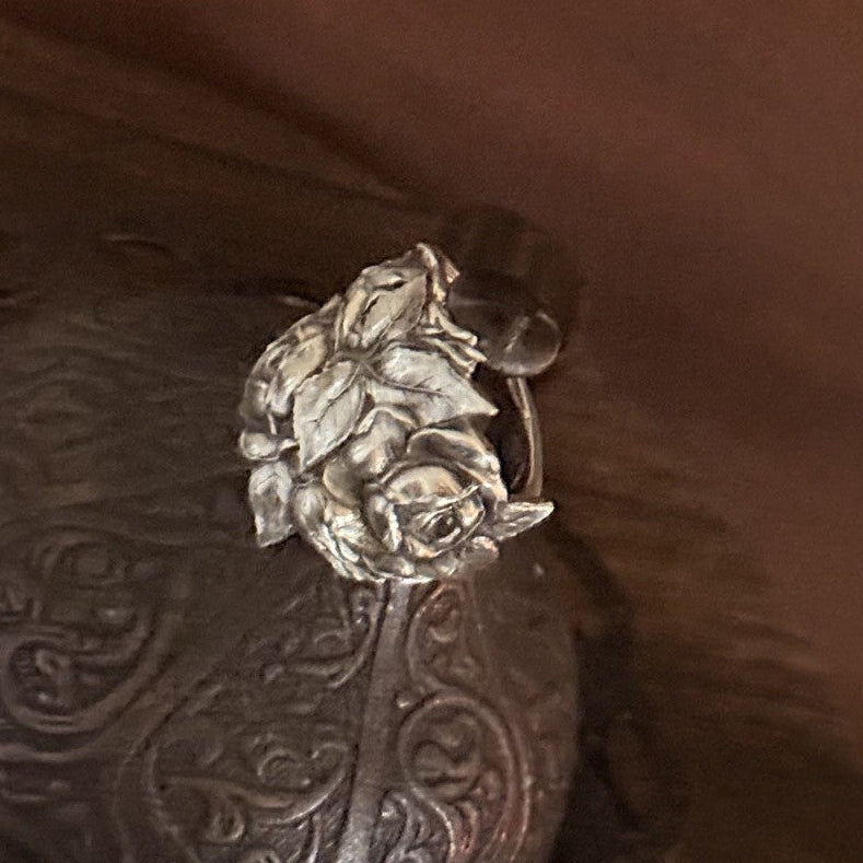 Antique Sterling Silver Rose Bouquet Band Ring