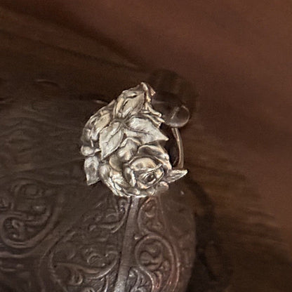 Antique Sterling Silver Rose Bouquet Band Ring