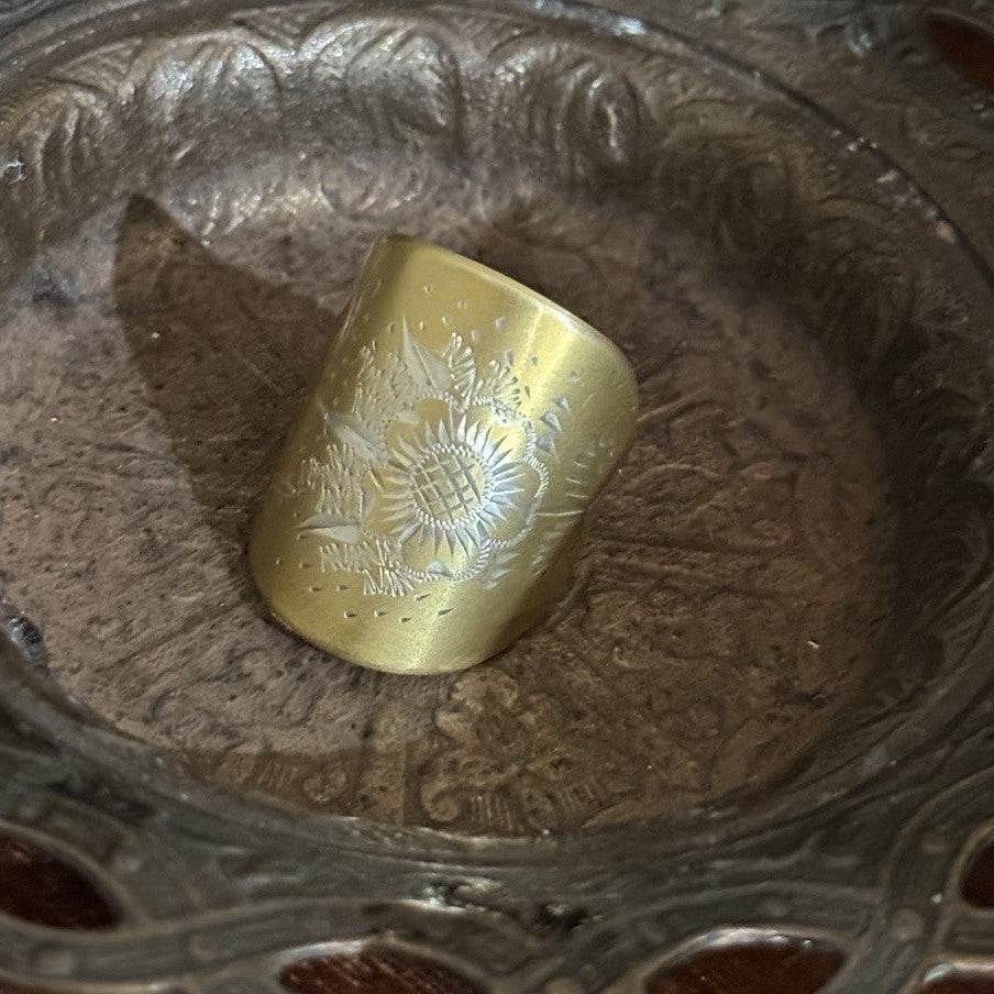 Sterling Silver Gold Wash Spoon Ring