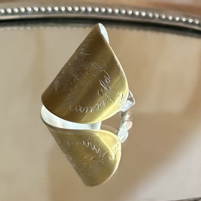 Sterling Silver Gold Wash Spoon Ring