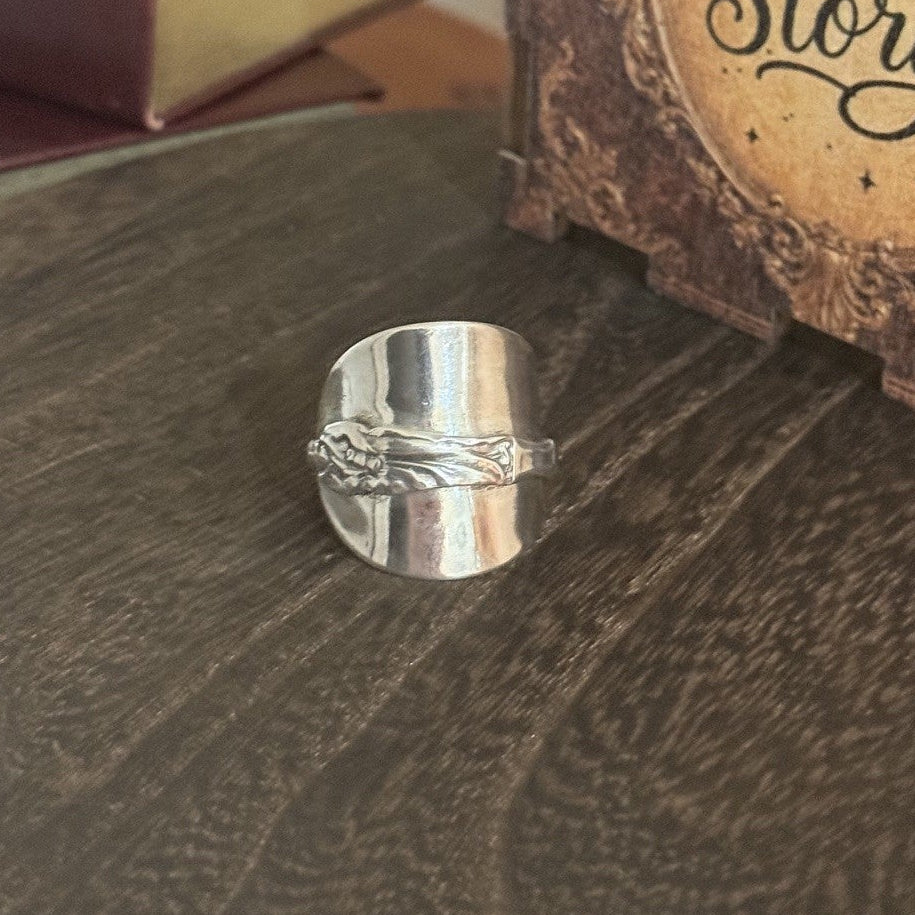 1922 Sterling Silver Apostle Spoon Saddle Ring