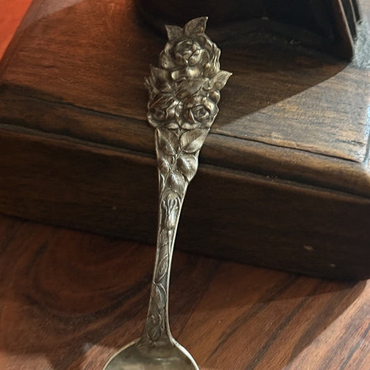 Antique Sterling Silver Rose Bouquet Band Ring