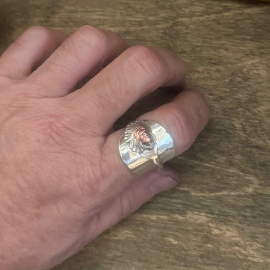 Sterling Gold Face Ring