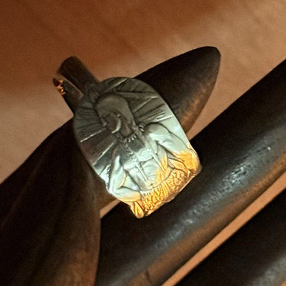 Sterling Silver Native American Figural Band Ring