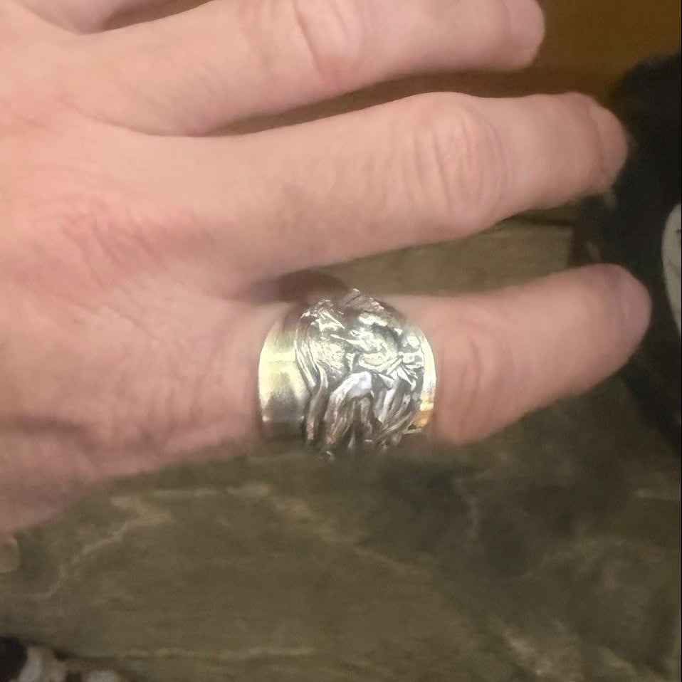 Sterling Silver Warrior Saddle Ring