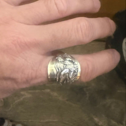Sterling Silver Warrior Saddle Ring