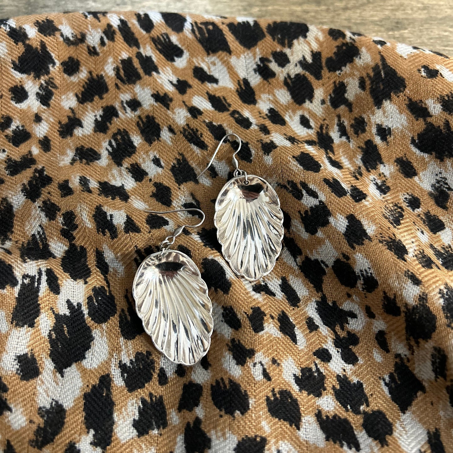 Sterling Silver Art Nouveau Spoon Bowl Earrings — Rodgers Sheffield, Early 1900s