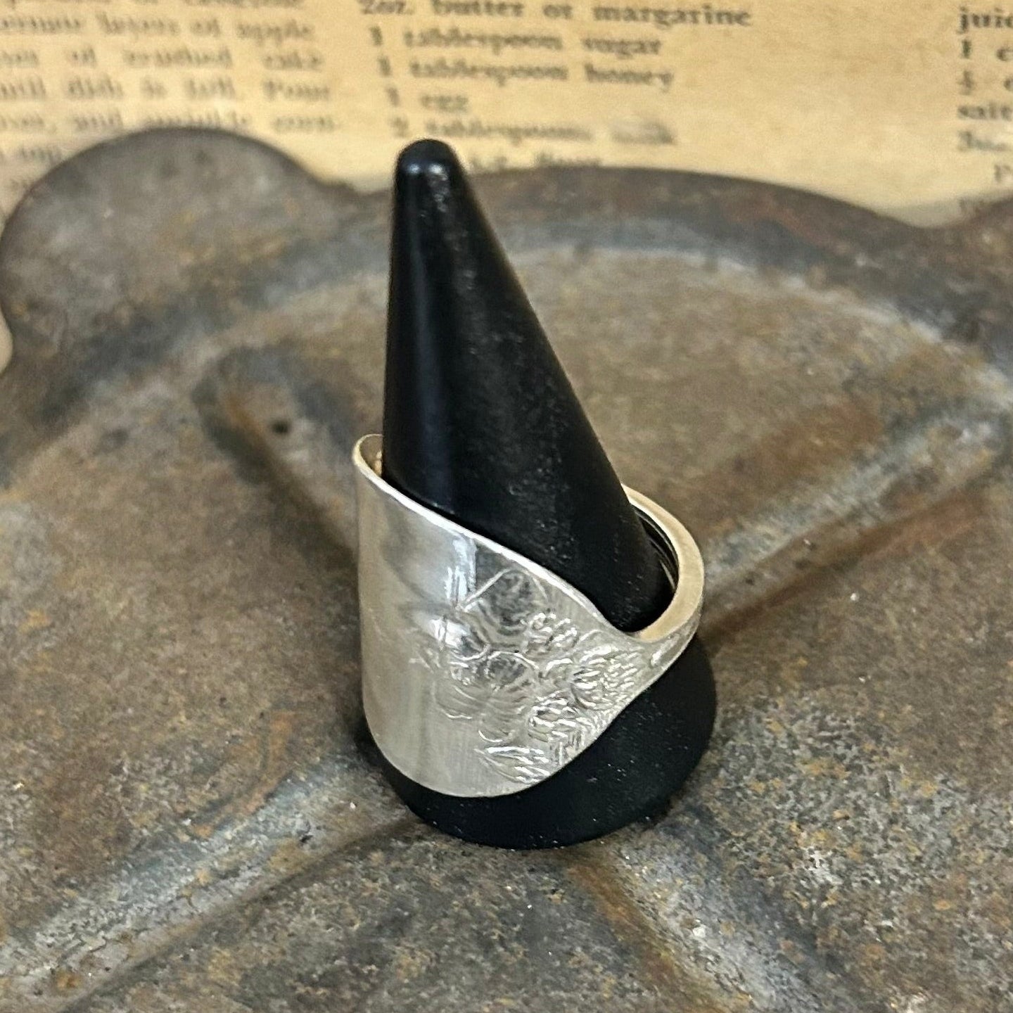 Sterling Silver Ring - July Floral Detail