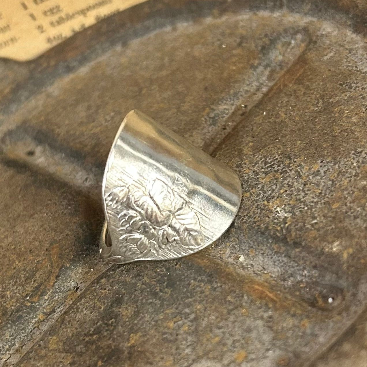 Sterling Silver Ring - July Floral Detail