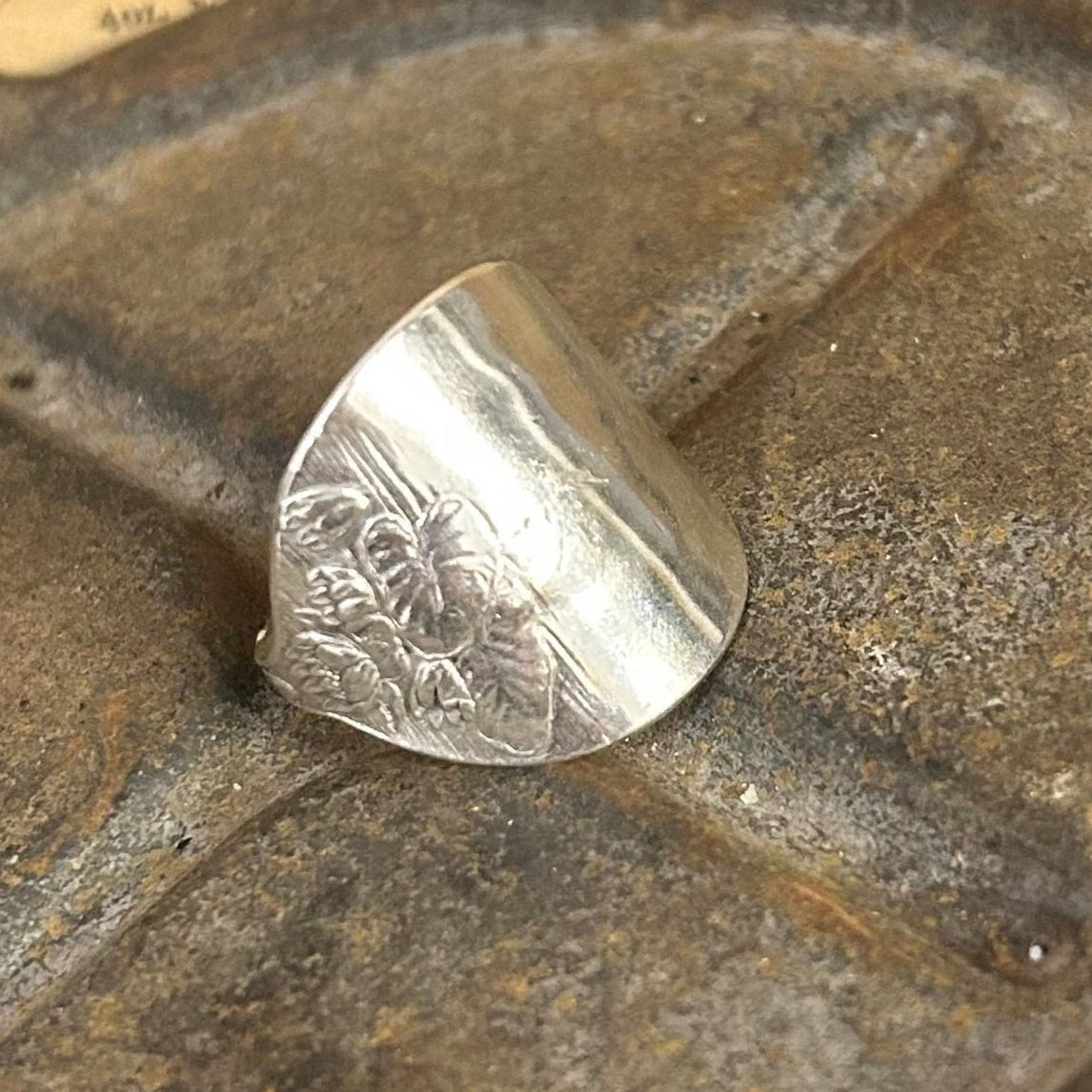Sterling Silver Ring - July Floral Detail