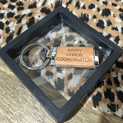 Kindy Chaos Coordinator - Timber Key Tag