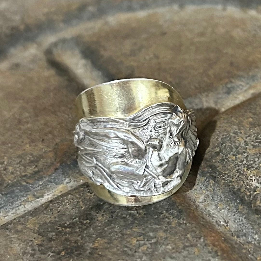 Sterling Silver Saddle Ring - Native Chief