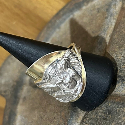 Sterling Silver Saddle Ring - Native Chief