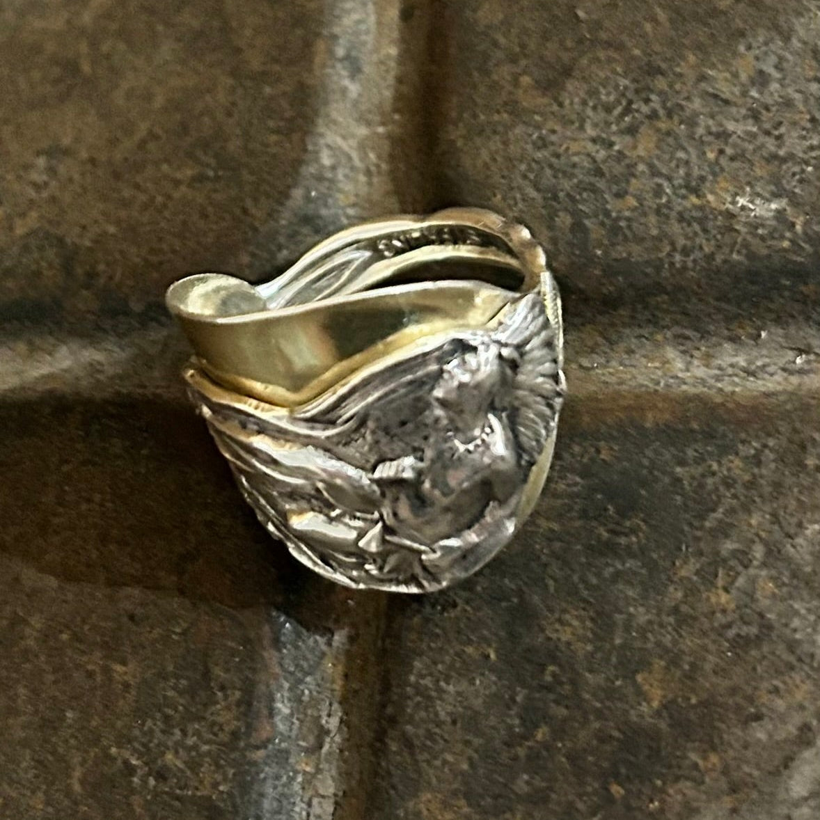 Sterling Silver Saddle Ring - Native Chief