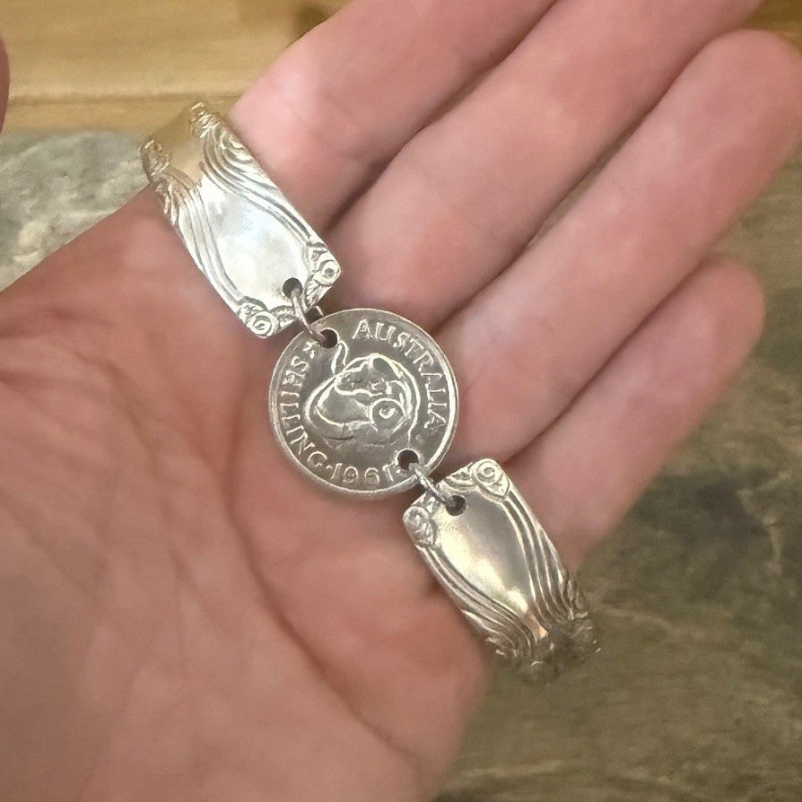 Australian Coin and Silverware Bracelet