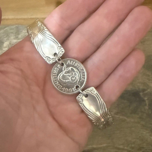 Australian Coin and Silverware Bracelet