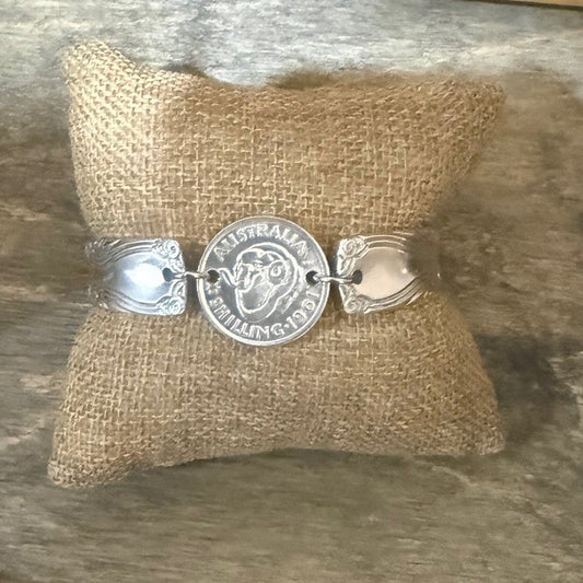 Australian Coin and Silverware Bracelet