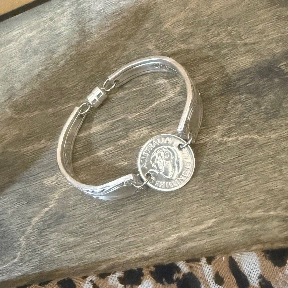 Australian Coin and Silverware Bracelet